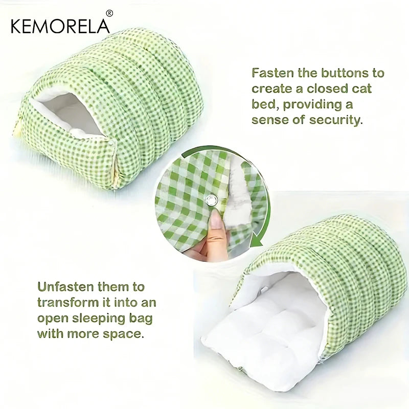KEMORELA Fuzzy Cat Sleeping Bag – Warm Washable Pet Bed Cat Sleeping Bag Axl