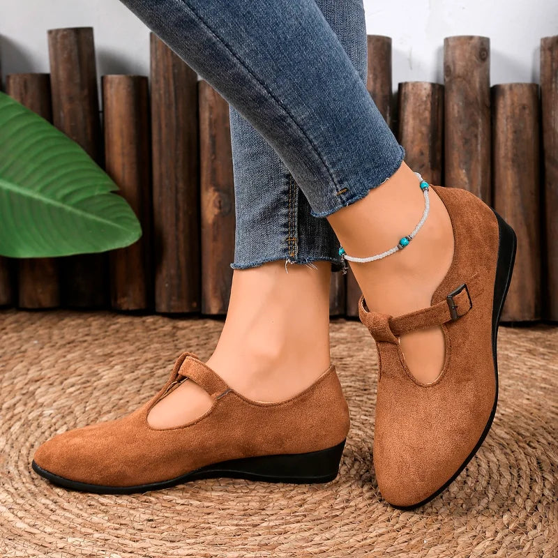 Women's Mary Jane Flats – Retro Buckle Strap Plus Size Shoes Mary Jane Flats Axl