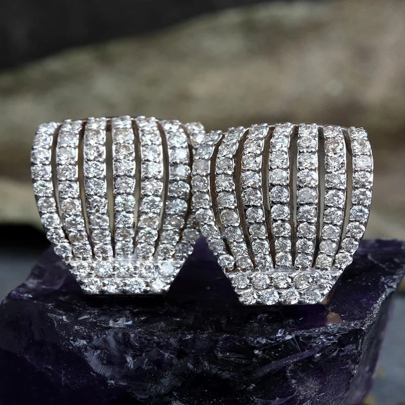Huitan Claw Cubic Zirconia Stud Earrings – Silver Women's Jewelry Stud Earrings Axl