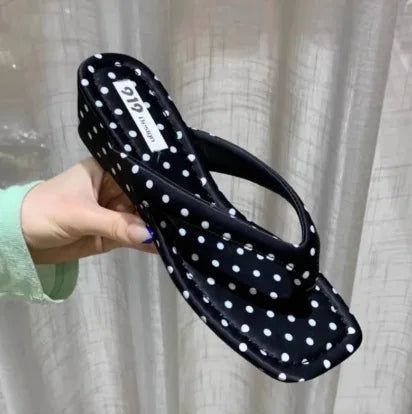 Women's Polka Dot Wedge Platform Slippers – Summer Slides Wedge Platform Slippers Axl black 40