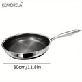 KEMORELA 316 Stainless Steel Tri-Ply Honeycomb Wok Frying Pan Stainless Steel Skillet Axl 30cm