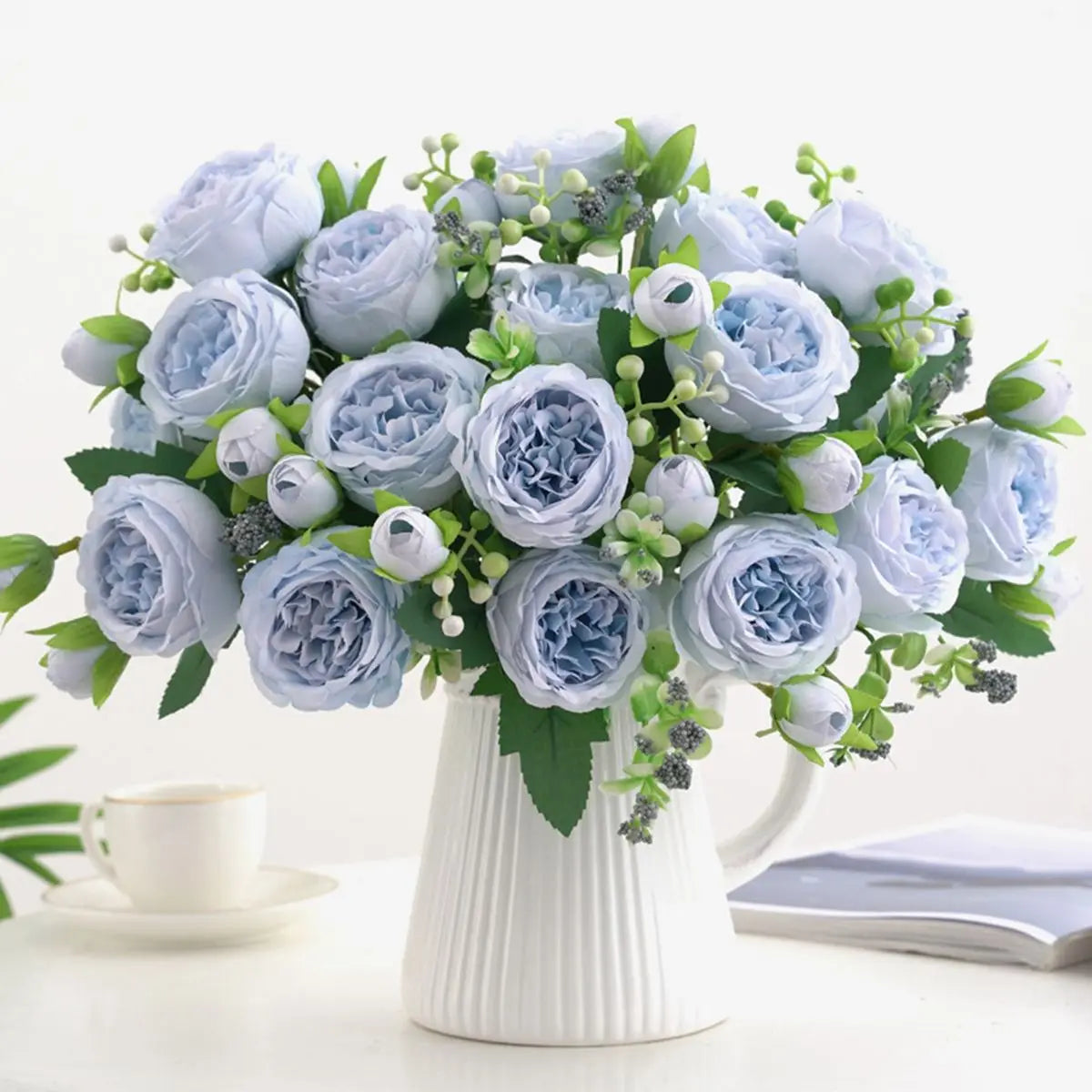 Silk Peony Rose Artificial Bouquet – Wedding & Home Décor Artificial Flower Bouquet Axl color1 1pc