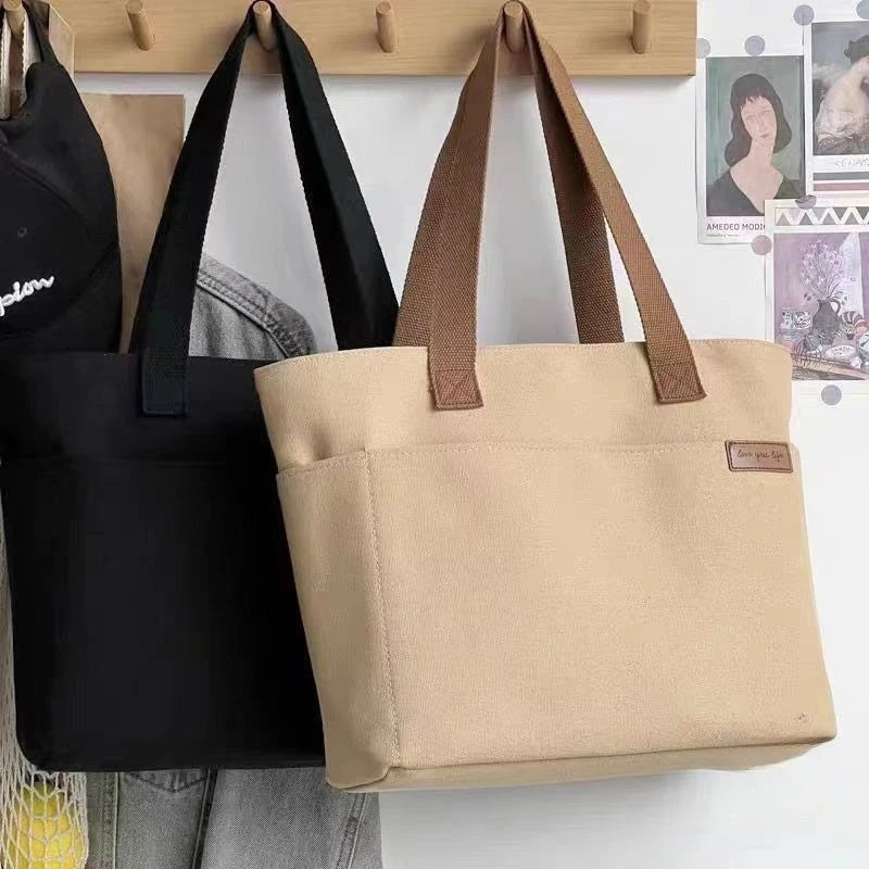 Large Canvas Tote Bag – 2-Layer Shoulder Bag for Women Canvas Tote Bag Axl