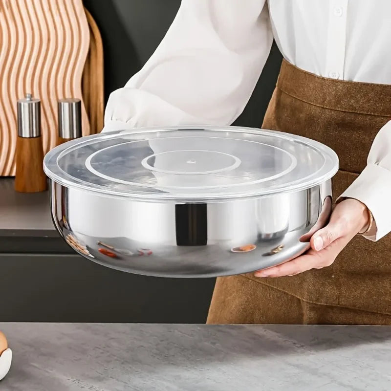 Large Stainless Steel Mixing Bowl with Lid | Rust-Resistant Mixing Bowl Axl
