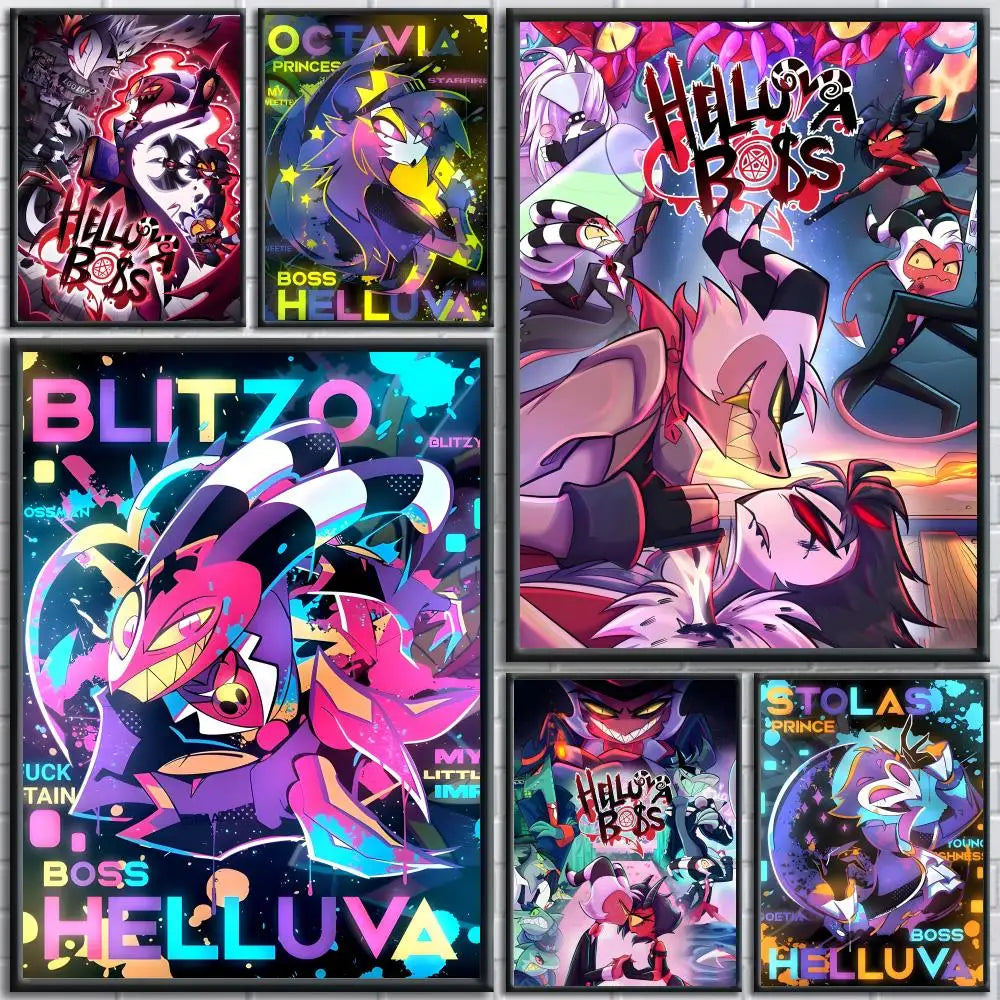 Helluva Boss Anime Wall Poster – Removable Sticker Mural Decal Anime Wall Poster Axl