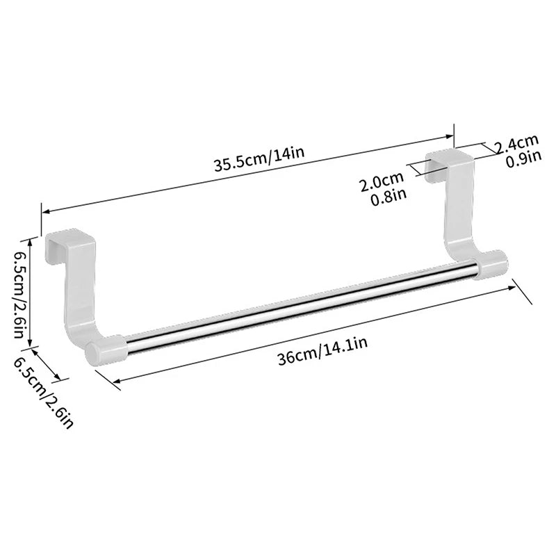 No-Drill Over-Cabinet Towel Rack – Kitchen & Bathroom Holder Cabinet Towel Rack Axl L3