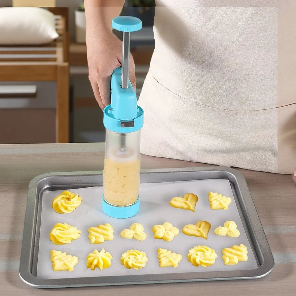 23-Piece Cookie Press Gun Kit – Biscuit & Cake Decorator Cookie Press Kit Axl