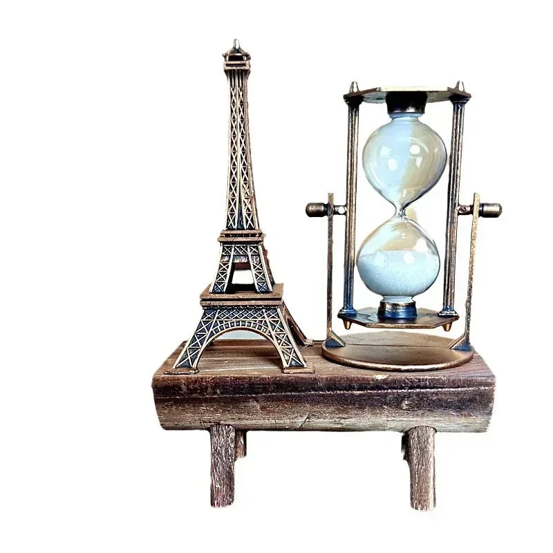 Vintage Metal Hourglass Timer – Retro Bronze Sand Clock Decor Decorative Hourglass Axl Brown