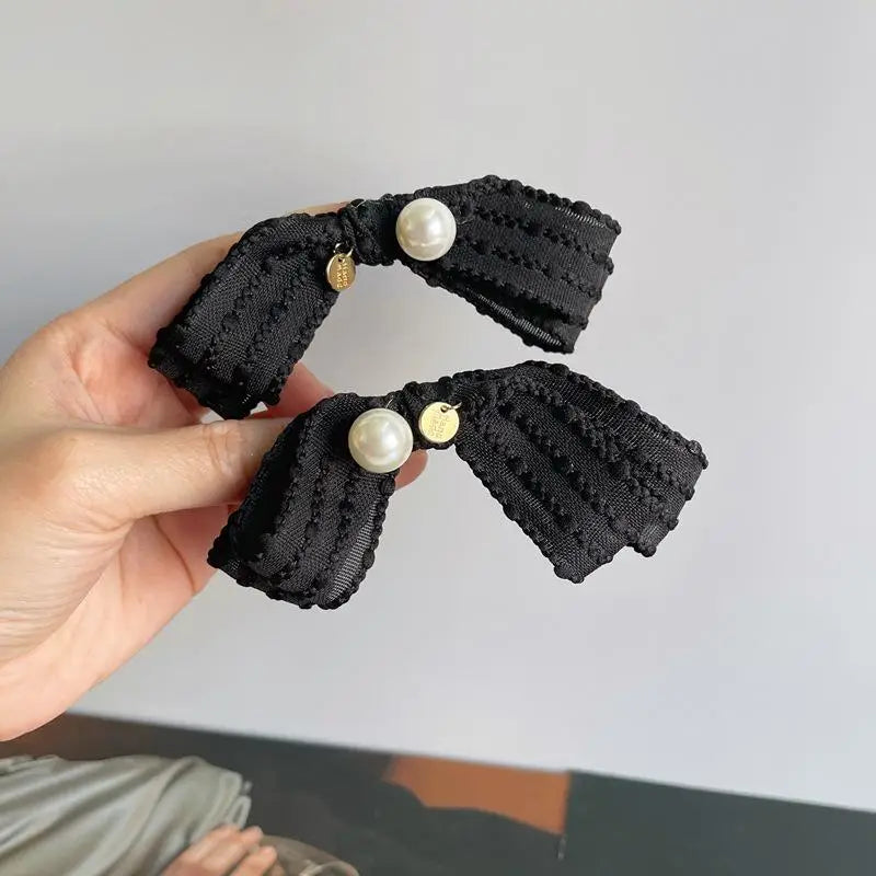 Pearl Bow Hair Clip Set – French Duckbill Clips for Women Hair Clip Set Axl A4