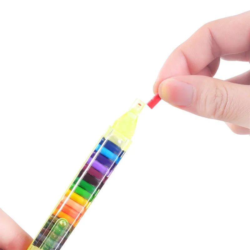 20-Color Kids Wax Crayons – Creative Drawing & Art Pen Set Kids Wax Crayons Axl