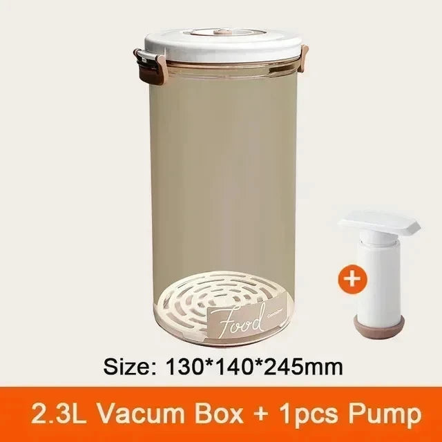 KEMORELA Vacuum Food Storage Container with Pump – Large Vacuum Storage Container Axl 2.3L with Hand Pump