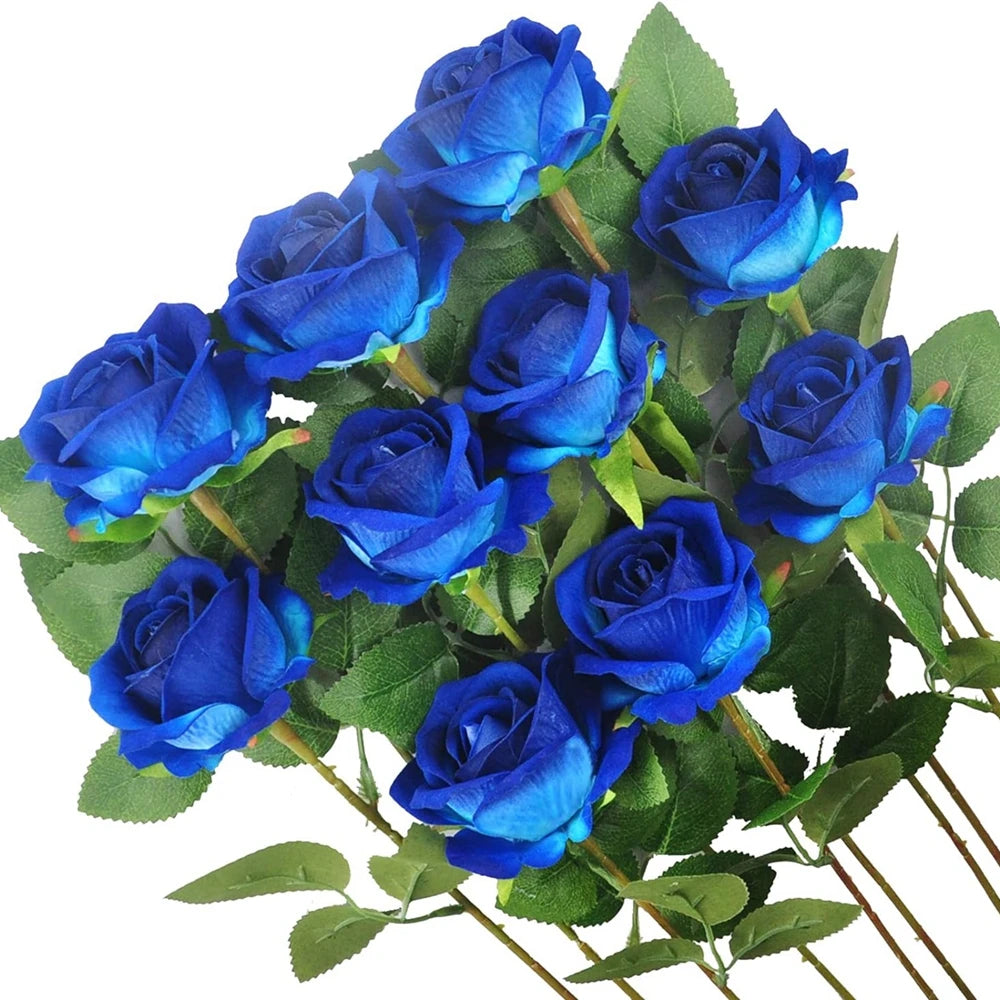 5-Pack Silk Rose Long Stem Bouquet | Wedding & Home Decor Artificial Flower Bouquet Axl