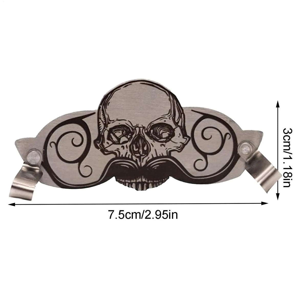 Stainless Steel Mustache Guard – Skull Design Beard Protector Mustache Guard Clip Axl