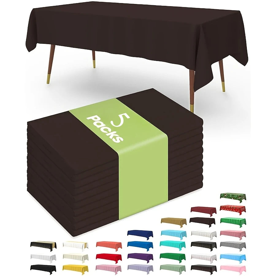 Large Disposable PEVA Tablecloth 54×108" – Party & Events Disposable Tablecloth Axl Black 5pcs