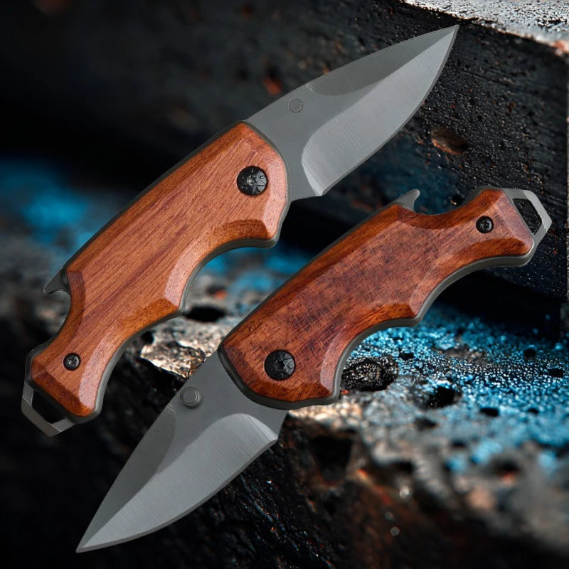 Folding Pocket Knife – Stainless Steel Blade & Wood Handle Folding Pocket Knife Axl