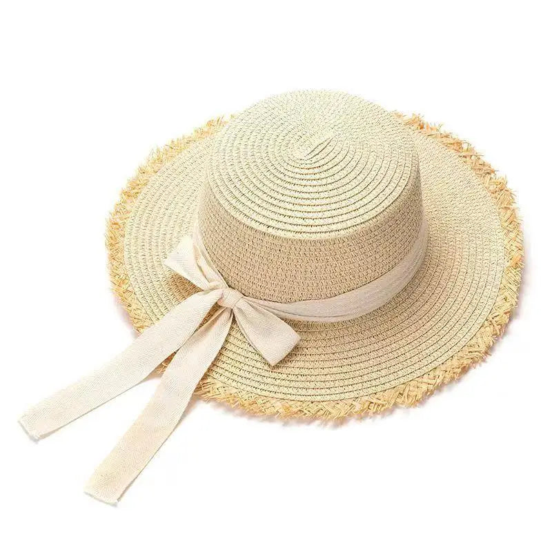Women's Wide Brim Straw Hat – French Style Beach Sun Hat Women's Straw Hat Axl A8