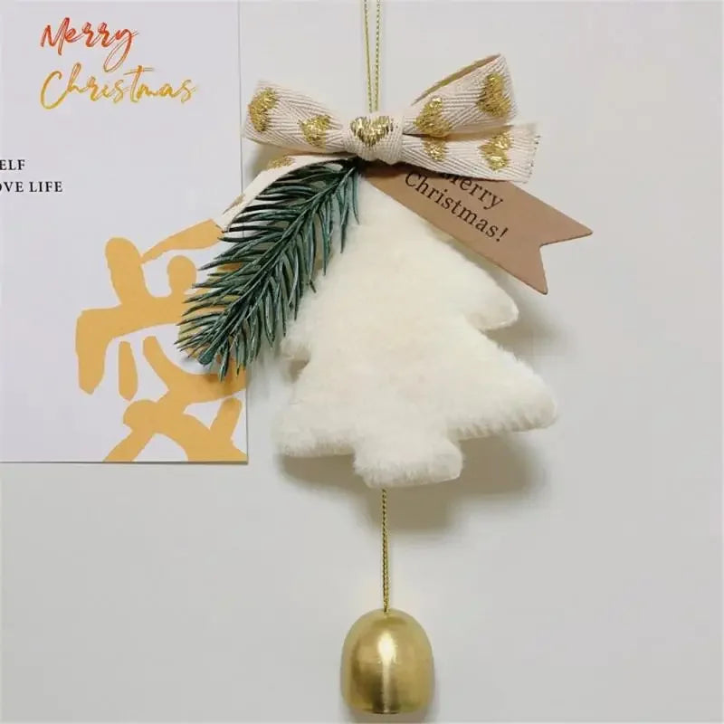 Plush Christmas Bell Pendant – Nordic Style Xmas Tree Ornament Christmas Tree Ornament Axl Off white 1PC