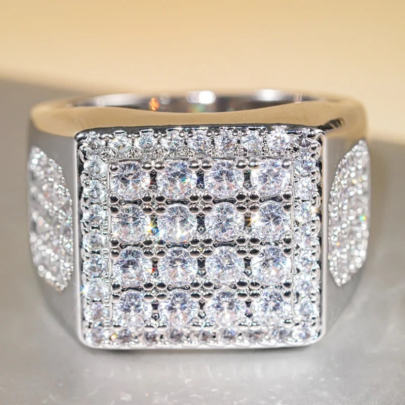 Huitan Wide Wedding Band Ring – Cubic Zirconia for Women Wedding Band Ring Axl T0766 10