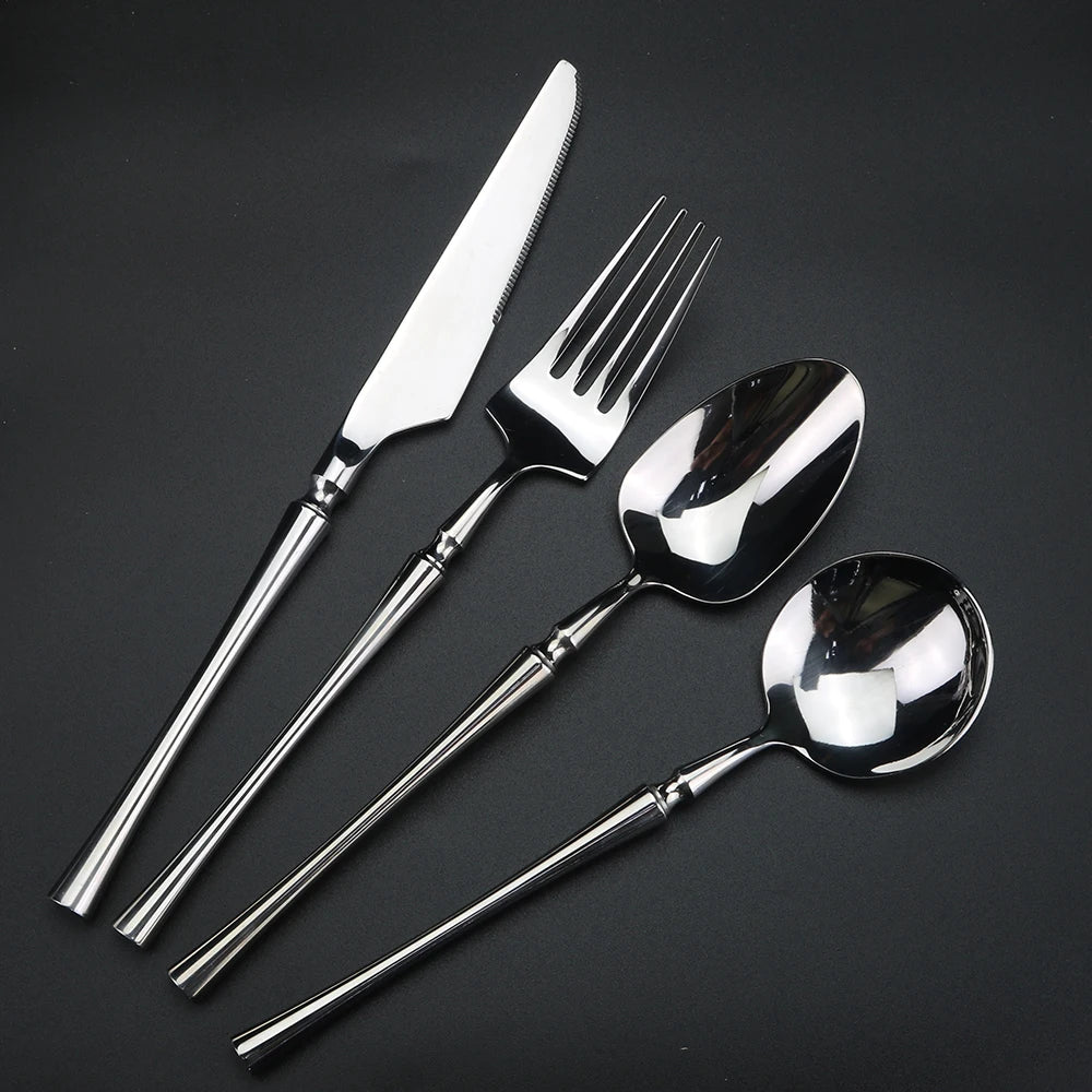 304 Stainless Steel Flatware Set – Steak Knife, Fork & Spoon Flatware Set Axl