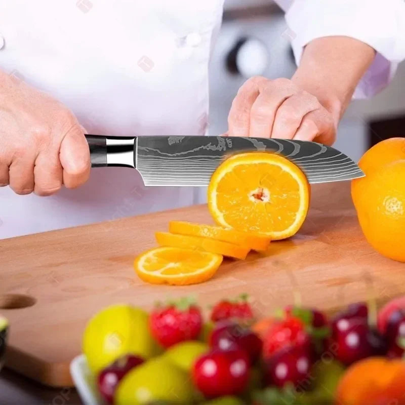 InLeung Damascus-Pattern Chef Knife – Sharp Stainless Steel Chef Kitchen Knife Axl