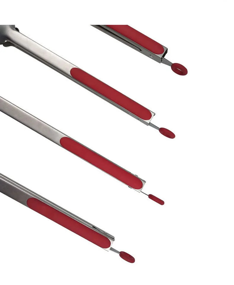 Stainless Steel BBQ Tongs 9 12 14 16 Inch Grill Food Tong Set BBQ Grill Tongs Axl 16Inch Red