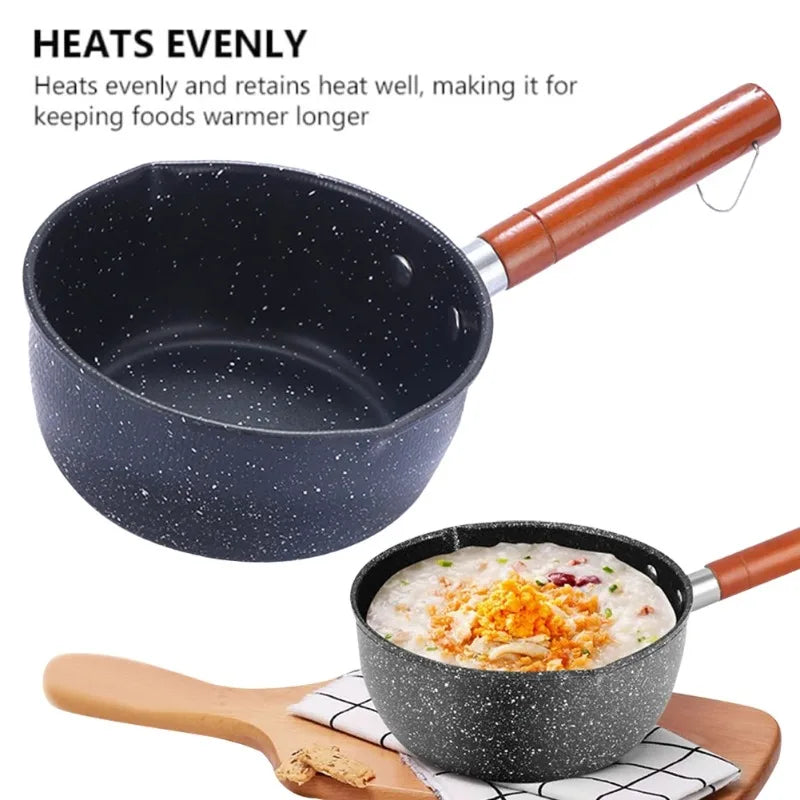 Non-Stick Saucepan with Pour Spout & Wooden Handle Non-Stick Saucepan Axl