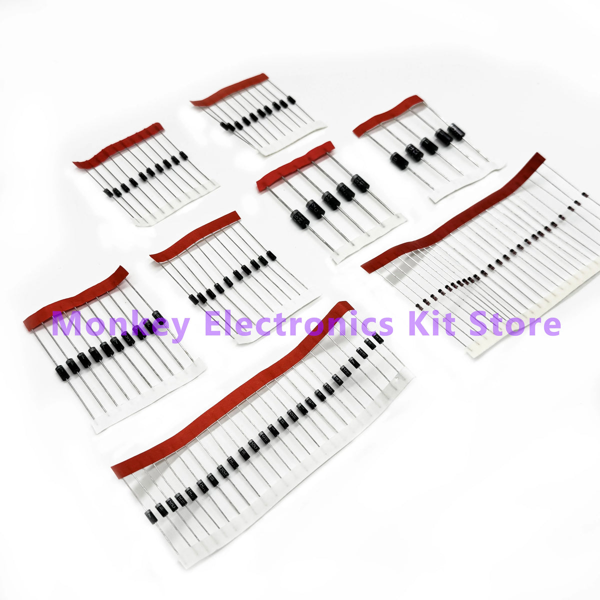 100PCS Diode Kit – 8 Values Schottky & Switching Diodes Electronic Component Kit Axl