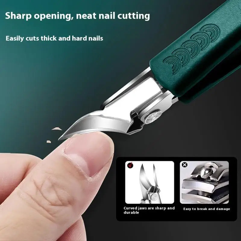 Anti-Splash Slanted Nail Clipper – Stainless Steel Toenail Tool Nail Clipper Axl