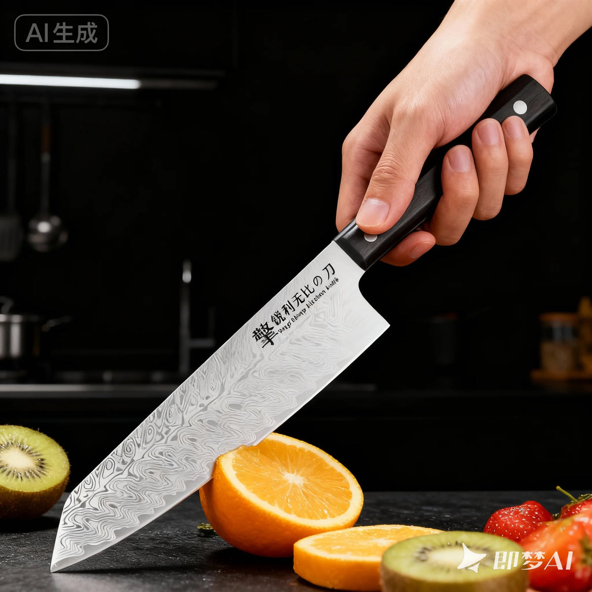 Damascus Kitchen Knife – Japanese Stainless Steel Petty Knife Damascus Kitchen Knife Axl