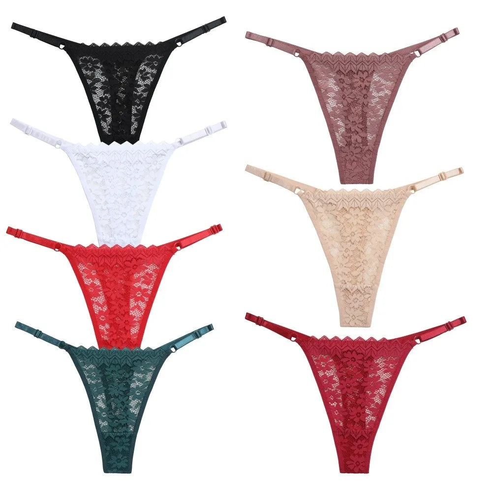 Women's Low-Rise Lace Thong Panties – Soft Traceless Briefs Lace Thong Panties Axl