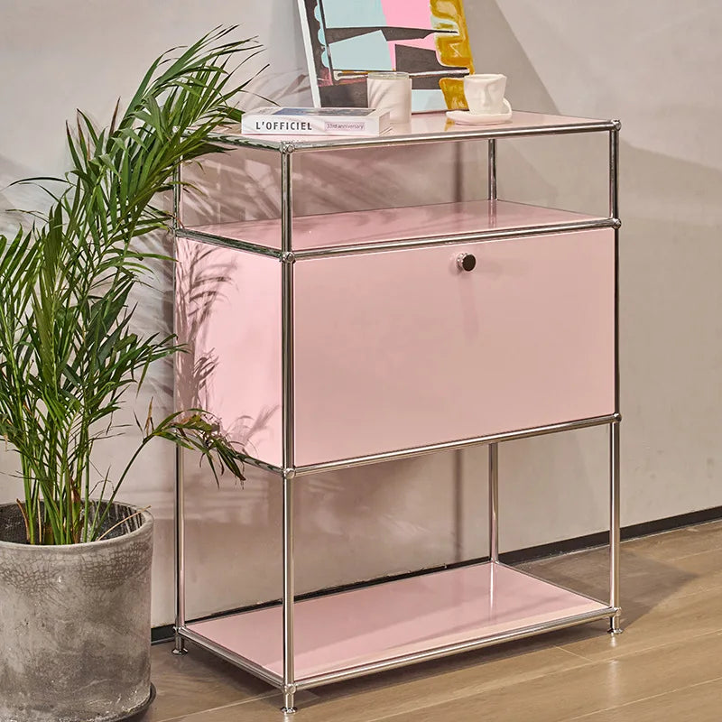 Stainless Steel Luxury Storage Cabinet – Modern Nordic Shelf Display Storage Cabinet Axl
