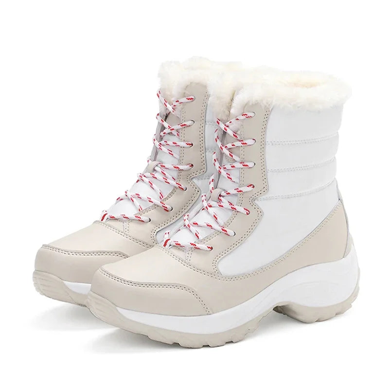 Women's Waterproof Plush Wedge Ankle Snow Boots – Winter 2025 Winter Ankle Boots Axl White 42