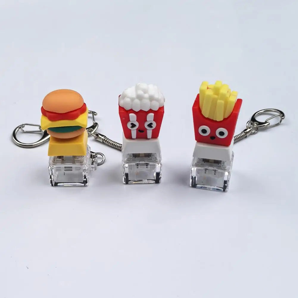 Cute Food Fidget Keychain – Silicone Squeeze Clicker Toy Fidget Keychain Toy Axl