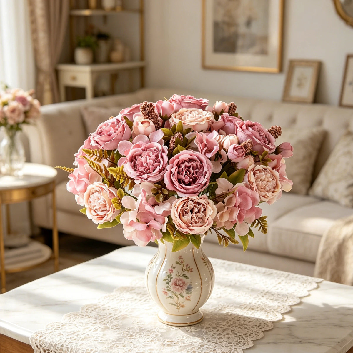 Silk Hydrangea Peony Artificial Flower Bouquet | Wedding & Home Artificial Flower Bouquet Axl