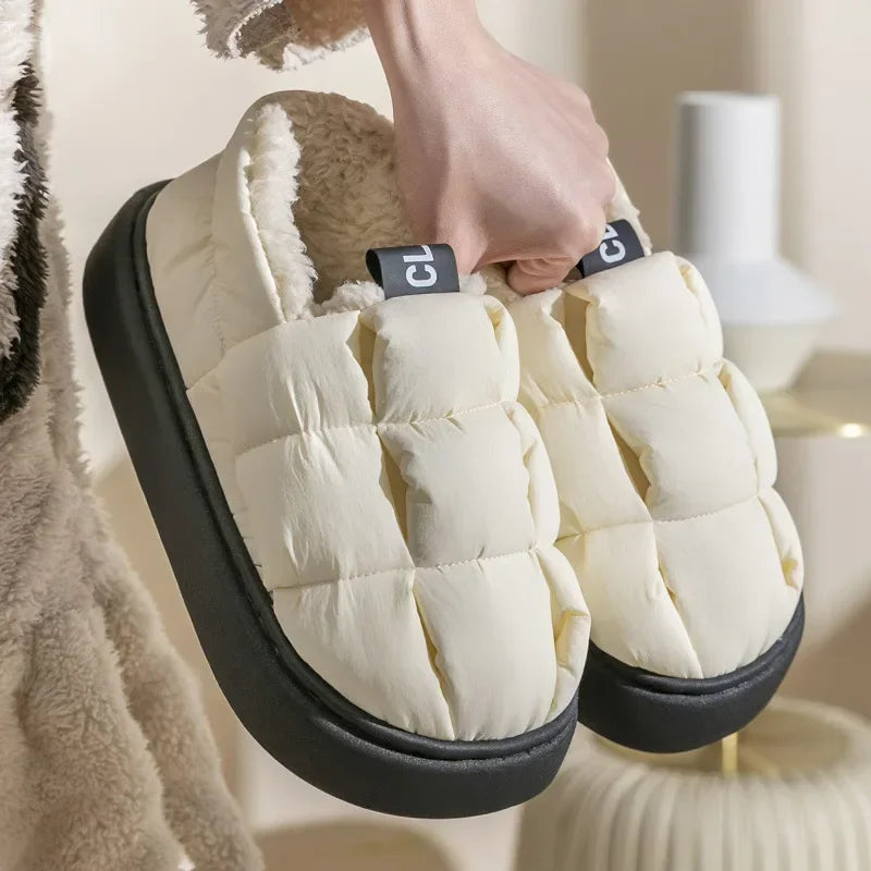 Women's Winter Plush Slippers – Warm Non-Slip Furry House Slides Winter House Slippers Axl Beige 42-43