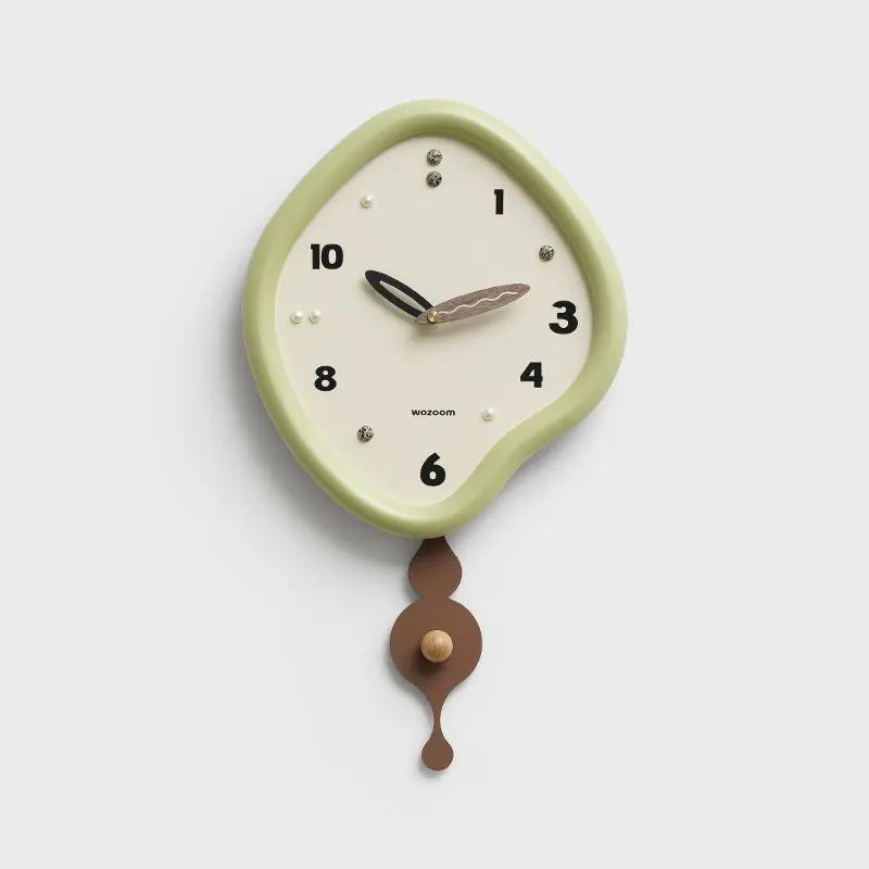 Modern Wooden Swing Wall Clock – Silent Quartz Home Decor Swing Wall Clock Axl Green