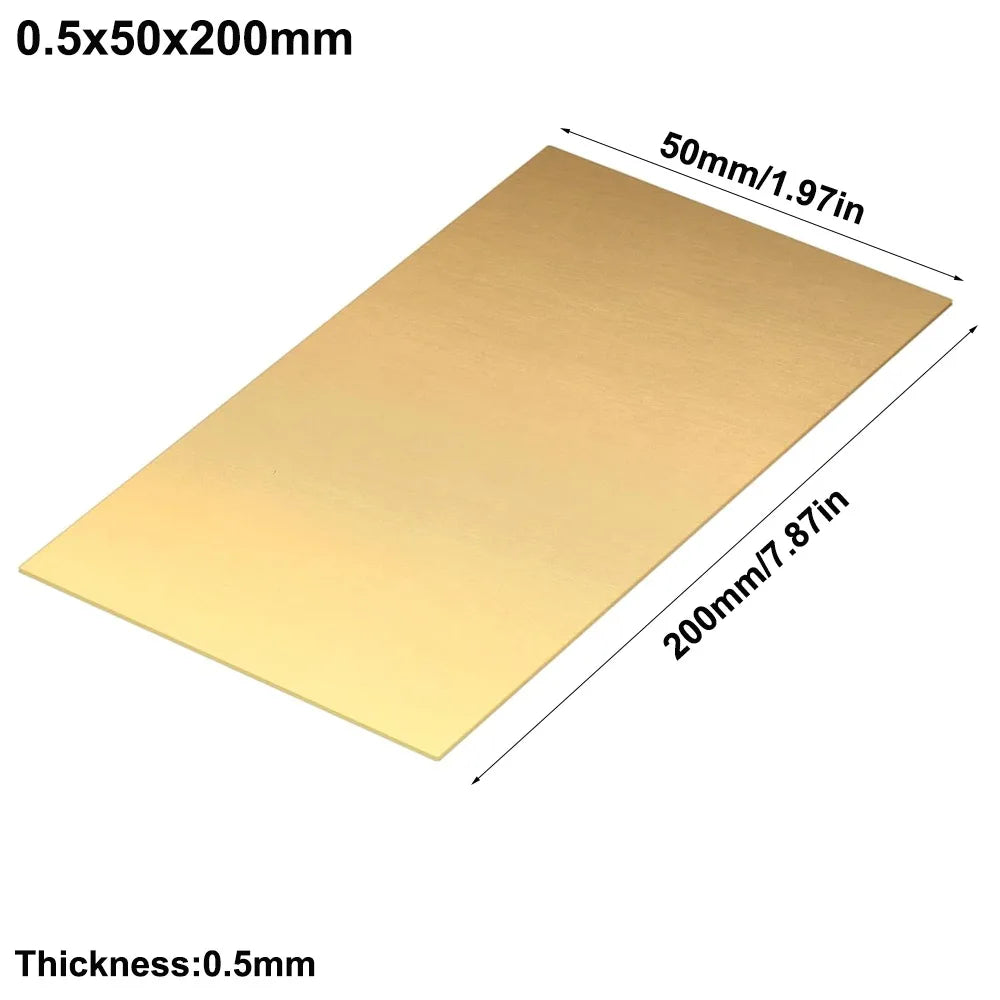 Brass Sheet Metal 0.5/0.8/1mm – CNC DIY Craft Plate Brass Sheet Metal Axl 0.5x50x200mm