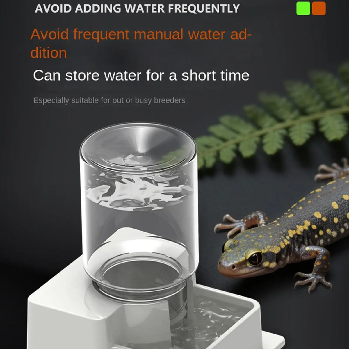 Reptile Water Fountain Dish – Terrarium Dispenser for Lizards Reptile Water Dispenser Axl