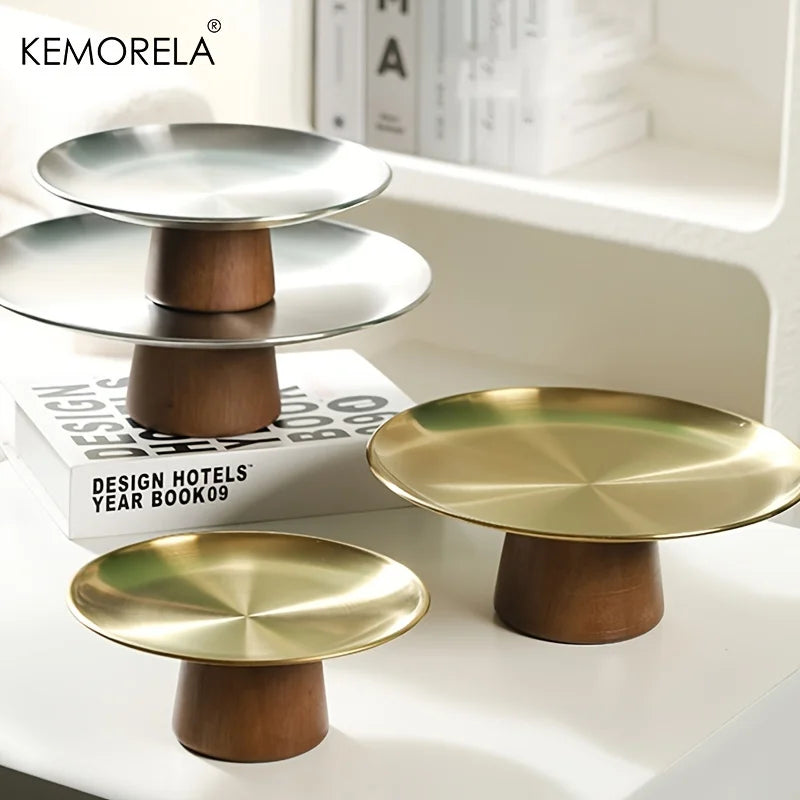 KEMORELA Stainless Steel Cake Tray – Korean Dessert Display Plate Dessert Display Tray Axl