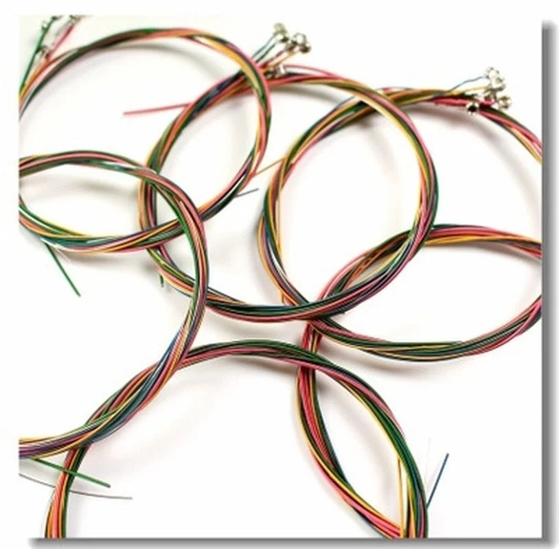 Rainbow Colorful Guitar Strings – 6 Pcs Acoustic & Folk Set Guitar Strings Axl