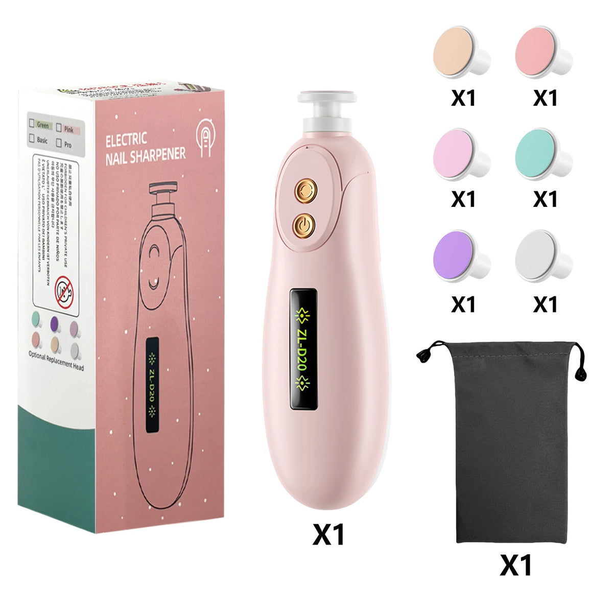 Electric Baby Nail Trimmer Set with LED Light | Safe for Newborns Baby Nail Trimmer Axl Kit 2-RP