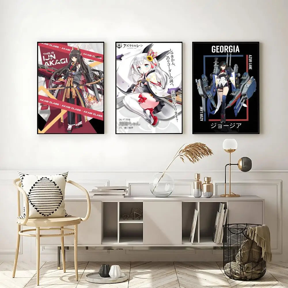 Azur Lane Anime Poster – HD Self-Adhesive Waterproof Wall Art Anime Wall Poster Axl