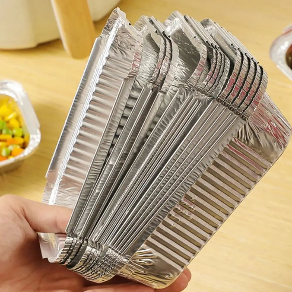 10-Pack Aluminum Foil Trays for Air Fryer, Oven & BBQ Aluminum Foil Baking Tray Axl