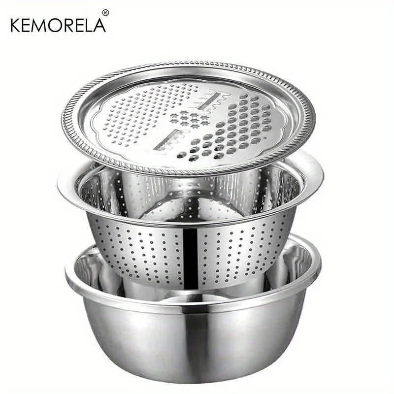 KEMORELA Stainless Steel Colander Basin Set – 2/3 Piece Colander Basin Set Axl 3PCS