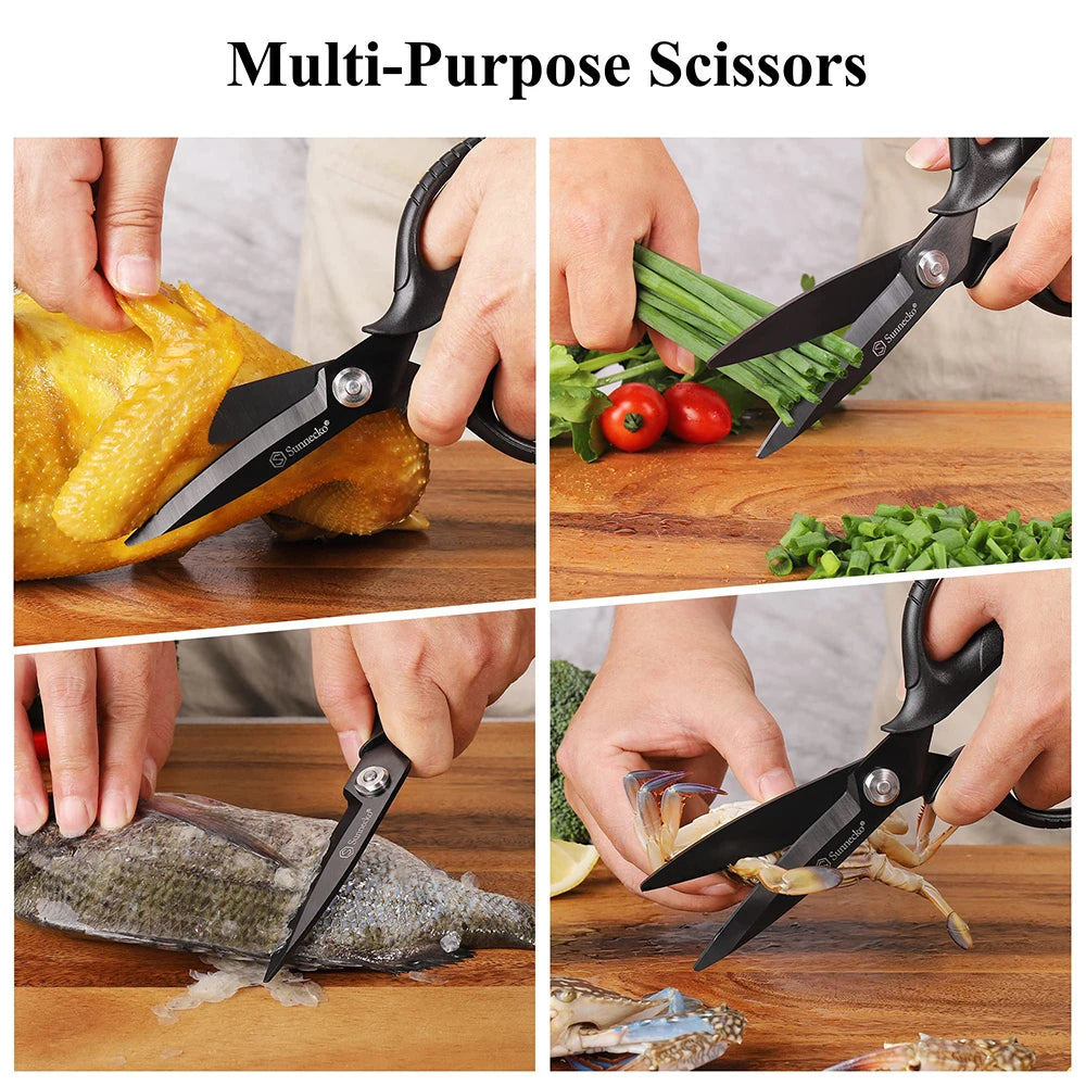 Sunnecko Kitchen Scissors – Titanium Heavy Duty Shears Detachable Kitchen Scissors Axl