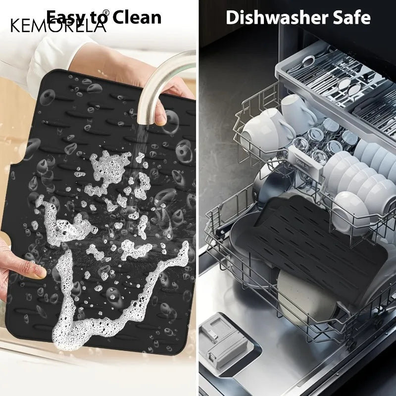 KEMORELA Silicone Drain Mat – Kitchen Countertop & Sink Mat Silicone Drain Mat Axl