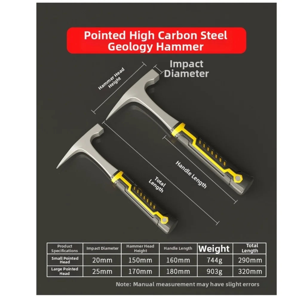 Geological Rock Hammer – Anti-Slip Shock-Absorbing Handle Geological Rock Hammer Axl