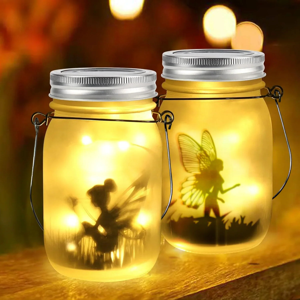 Solar Mason Jar Lantern – IP65 Waterproof Fairy Light Garden Lamp Solar Garden Lantern Axl 2pcs Warm White