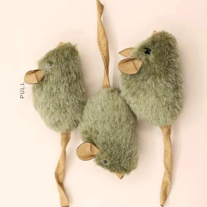 Interactive Chirping Plush Mouse Cat Toy – Bite-Resistant Kitten Interactive Cat Toy Axl