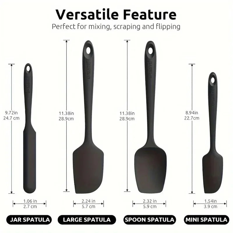 4-Piece Silicone Spatula Set – Heat-Resistant Baking Utensils Silicone Spatula Set Axl